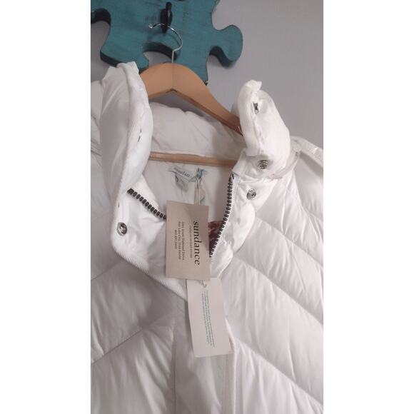 Sundance White Quilted Puffer Trench Coat Hooded Size XXL NWT - Picture 14 of 16